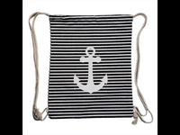 Load image into Gallery viewer, Turnbeutel bunt Rucksack Canvas Anker verstellbar Kordel 34 x 42 cm
