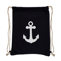 Load image into Gallery viewer, Turnbeutel bunt Rucksack Canvas Anker verstellbar Kordel 34 x 42 cm
