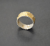 Load image into Gallery viewer, Ring vergoldet 925 Sterlingsilber Bandring Punkte
