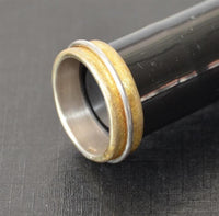 Load image into Gallery viewer, Silberring vergoldet 925 Sterlingsilber gebürstet Ring 7mm
