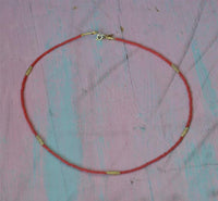 Load image into Gallery viewer, Halskette Koralle 925 Sterling Silber vergoldet 43-44,5cm
