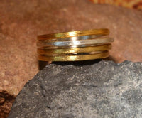 Load image into Gallery viewer, Ring Silber 925 vergoldet gebürstet vier Ringe in einem
