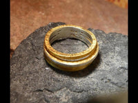 Load image into Gallery viewer, Ring Silber 925 vergoldet gebürstet vier Ringe in einem
