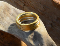 Load image into Gallery viewer, Ring Silber 925 vergoldet gebürstet vier Ringe in einem
