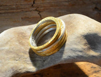 Load image into Gallery viewer, Ring Silber 925 vergoldet gebürstet vier Ringe in einem
