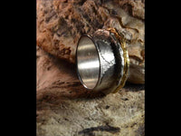 Load image into Gallery viewer, Ring Silber vergoldet Ringe beweglich Blätter Textur
