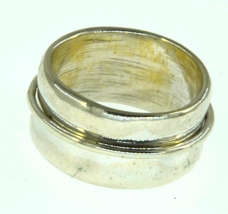 Ring 925 Sterling Silber konkav beweglich glänzend