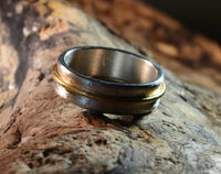 Load image into Gallery viewer, Silberring 925 Sterlingsilber vergoldet gebürstet Ring 7mm
