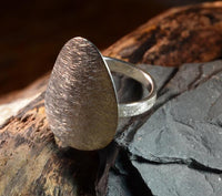 Load image into Gallery viewer, Ring 925 Silber Plektrum gekratzt gebürstet verstellbar
