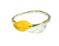 Load image into Gallery viewer, Ring Silber 925 vergoldet knotig verdickt Ast Blätter
