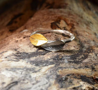 Load image into Gallery viewer, Ring Silber 925 vergoldet knotig verdickt Ast Blätter
