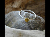 Load image into Gallery viewer, Ring Silber 925 vergoldet Kreis Streifen 1mm gebürstet
