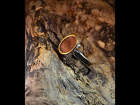 Load image into Gallery viewer, Ring 925 Silber vergoldet Holz Kreis Kelch verstellbar
