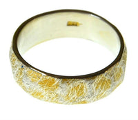 Load image into Gallery viewer, Ring Silber vergoldet gehämmert gebürstet Giraffe
