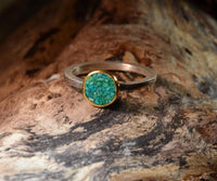 Load image into Gallery viewer, Ring Silber 925 vergoldet crushed Türkis Stein Kreis
