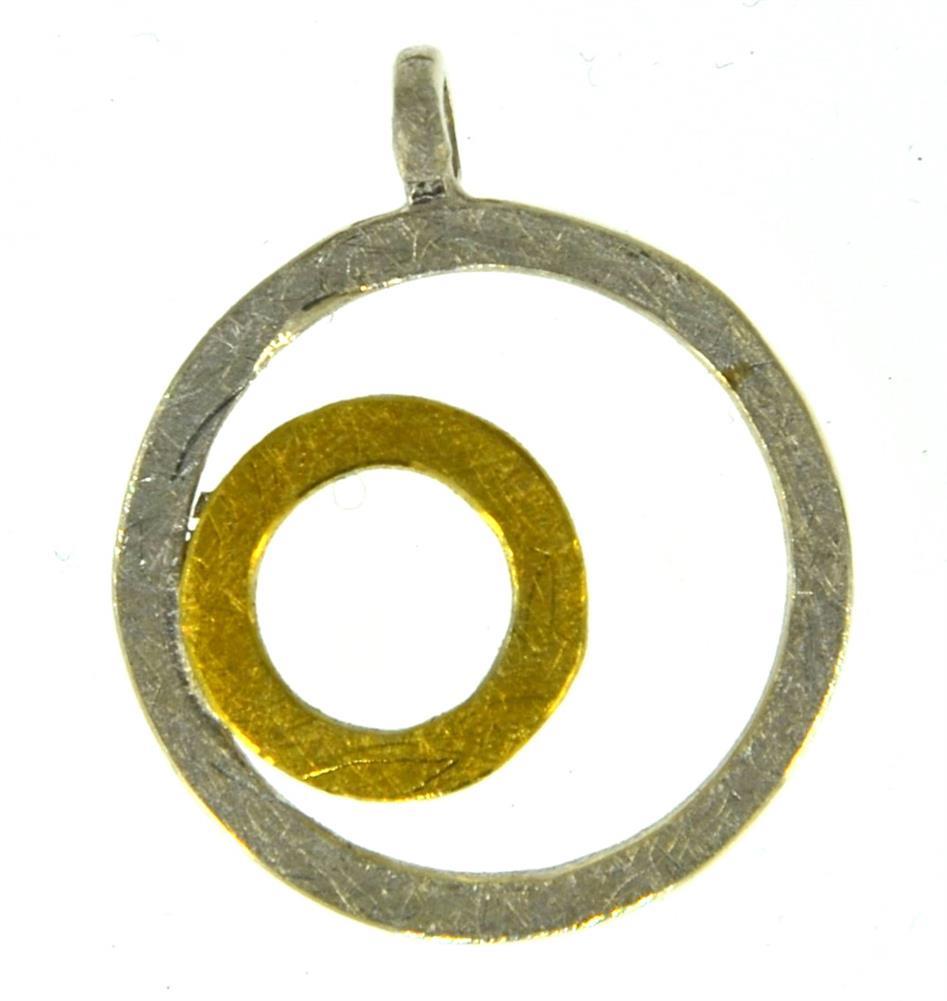 Anhänger Silber 925 vergoldet Ringe Kreise