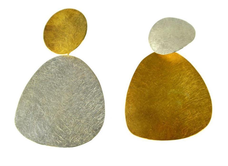 Anhänger Silber 925 vergoldet gebürstet Kreis Plektrum