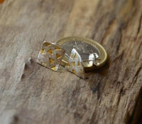 Load image into Gallery viewer, Ohrstecker Silber 925 vergoldet schwarz Raute Dreiecke
