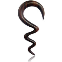 Cargar imagen en el visor de la galería, Sonoholz lang Tribal Piercing Holz Haken Zickzack Unisex Expander handgeschnitzt Organic
