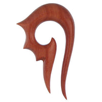 Cargar imagen en el visor de la galería, Piercing Holz Bogen Spirale Zacken Rosenholz rotbraun Plug Ohrstecker Expander
