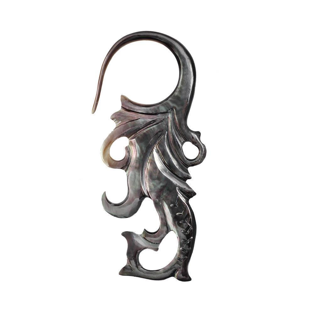 Perlmutt Piercing 2mm Hook Ornament Expander Muschel filigran handgeschnitzt Ohr