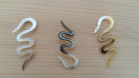 Load image into Gallery viewer, Perlmutt Piercing Schlange Hook 4mm Expander Muschel filigran handgeschnitzt Ohr
