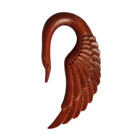Cargar imagen en el visor de la galería, Piercing Holz red sawo wood Schwan Tribal earring Expander handgeschnitzt
