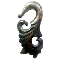 Cargar imagen en el visor de la galería, Sonoholz Piercing Holz Waves Hook 8mm Dehnspirale Dehnschnecke braun schwarz
