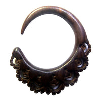 Cargar imagen en el visor de la galería, Holz dunkelbraun Lobe Piercing Bogen Hook Zacken
