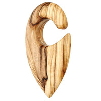 Cargar imagen en el visor de la galería, Holz Piercing Dehner Olivenholz hell Tropfen Ohrgewicht 14mm
