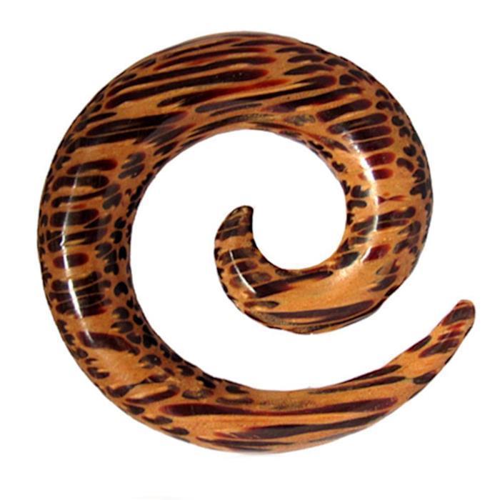Holz Ohr Piercing Spirale Dehnschnecke Kokosholz