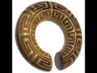 Load image into Gallery viewer, Ohr Donut Piercing griechisch Teakholz Ohrgewicht
