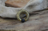 Cargar imagen en el visor de la galería, Gummi Klemmkugel Ring Messing Piercing Gitter
