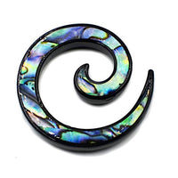 Cargar imagen en el visor de la galería, Piercing Ohrgewicht Brass Dehnschnecke Paua Abalone
