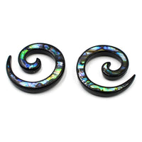 Cargar imagen en el visor de la galería, Piercing Ohrgewicht Brass Dehnschnecke Paua Abalone
