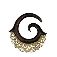 Cargar imagen en el visor de la galería, Piercing Dehnschnecke Narraholz Brass Ornament Spirale
