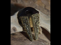 Cargar imagen en el visor de la galería, Piercing Ohrgewicht Arangholz Brass Ornament Pfeil 12mm
