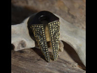 Cargar imagen en el visor de la galería, Piercing Ohrgewicht Arangholz Brass Ornament Pfeil 12mm
