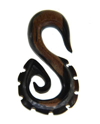 Cargar imagen en el visor de la galería, Piercing Narra Holz braun dunkel Zahnrad S-Form Spitze
