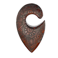 Load image into Gallery viewer, Ohrgewicht Narraholz Tropfen 16mm Piercing Blumen
