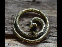 Load image into Gallery viewer, Ohrgewicht Messing Dehner Piercing Schlange 4mm Clicker
