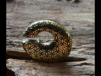 Load image into Gallery viewer, Ohrgewicht Brass Piercing 10mm Blume des Lebens Kreis
