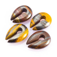 Cargar imagen en el visor de la galería, Ohrgewicht Natur Stein 12mm Tropfen Schlüsselloch braun
