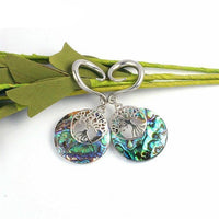 Load image into Gallery viewer, Ohrgewicht Piercing Edelstahl Abalone Baum des Lebens

