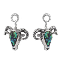 Load image into Gallery viewer, Ohrgewicht Piercing Hook Edelstahl Abalone Widder Kuh

