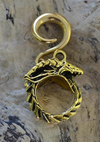 Load image into Gallery viewer, Ohrgewicht Piercing Hook Edelstahl PVD Weltenschlange
