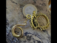 Load image into Gallery viewer, Ohrgewicht Piercing Hook Edelstahl PVD Weltenschlange
