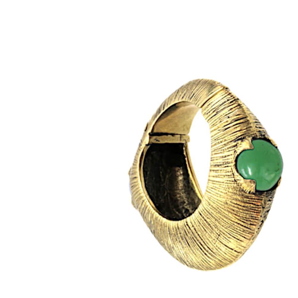 Ohrgewicht Brass 6mm Clicker Piercing grüne Jade Creole