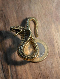 Cargar imagen en el visor de la galería, Ohrgewicht Messing 3mm 8ga Kobra Schlange Hook
