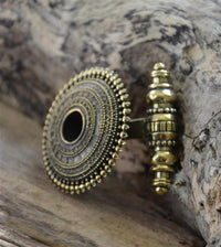 Cargar imagen en el visor de la galería, Ohrgewicht Messing 25mm Flesh Tunnel Teller Querstab
